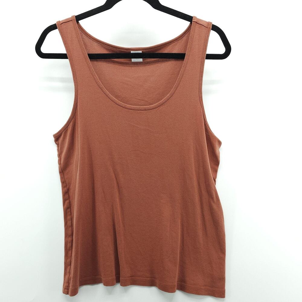 Peruvian Connection Tank Top Womens Rust Pima Cotton Sleeveless XL